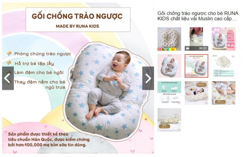 Gối chống trào ngược RUNA KIDS