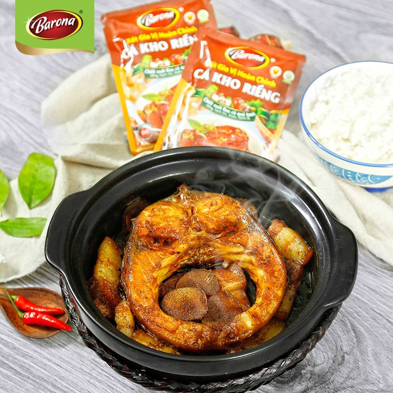 Gói xốt gia vị cá kho riềng Barona 80gr