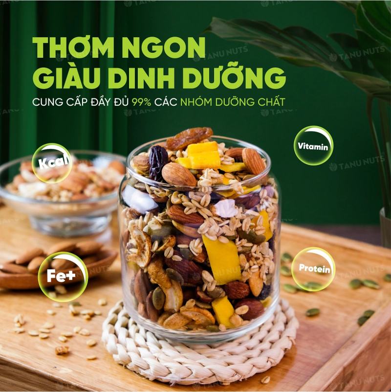 Granola siêu hạt 15% yến mạch Tanu Nuts