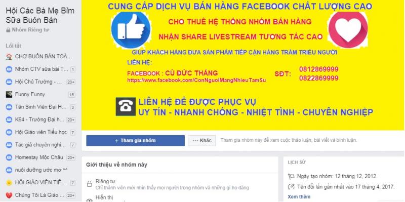 Hội các bà mẹ bỉm sữa buôn bán với hơn 505k thành viên