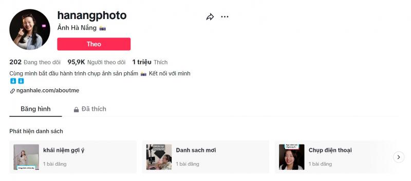 Kênh TikTok Hà Nắng Photo