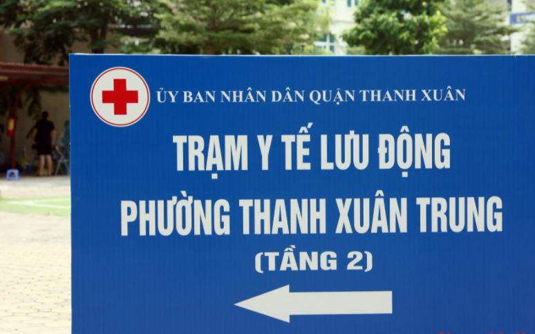 Cận cảnh trạm y tế lưu động tại quận Thanh Xuân. (Ảnh: Báo Công an Nhân dân)