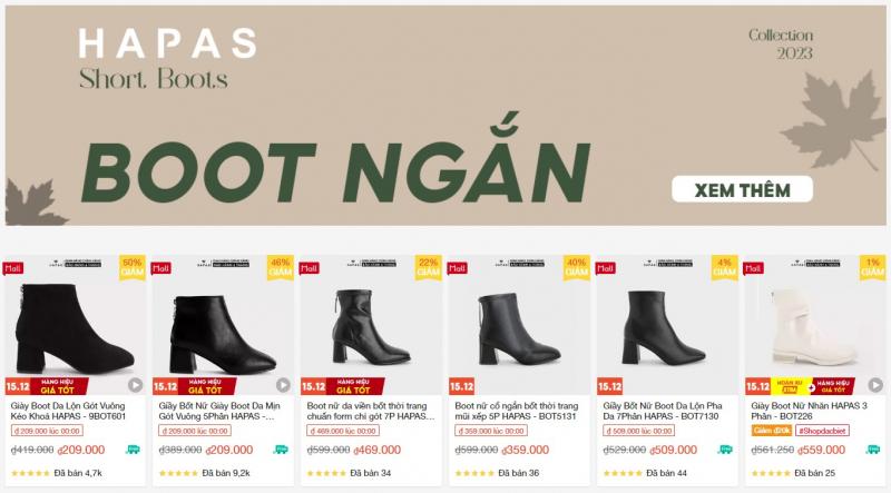 Gian boot cổ ngắn tại HAPAS