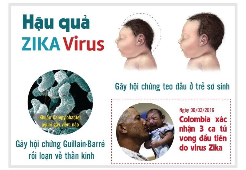 Hậu quả của nhiễm virus Zika