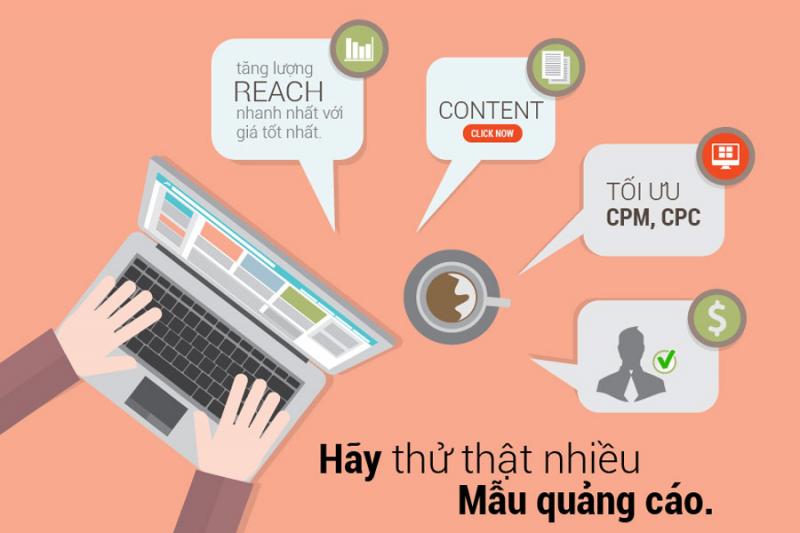 Hãy thử thật nhiều mẫu quảng cáo