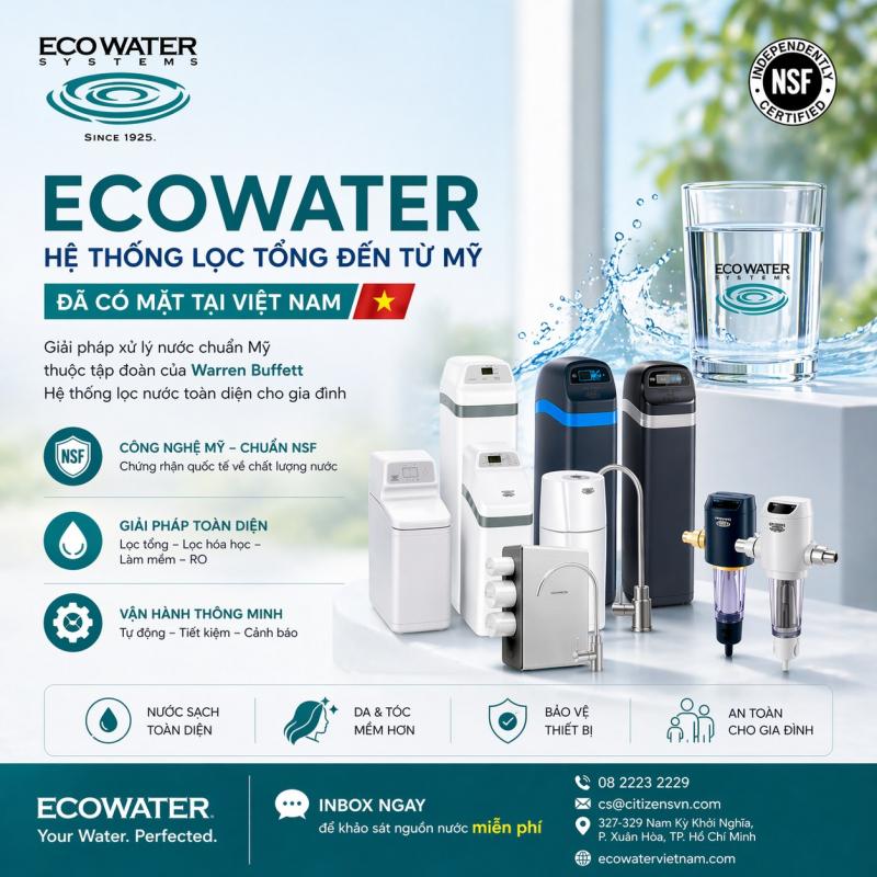 Hệ thống lọc nước hộ gia đình EcoWater