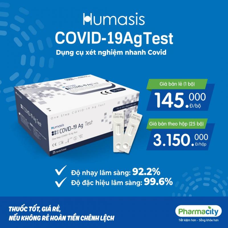 Dụng cụ xét nghiệm nhanh COVID-19 Humasis