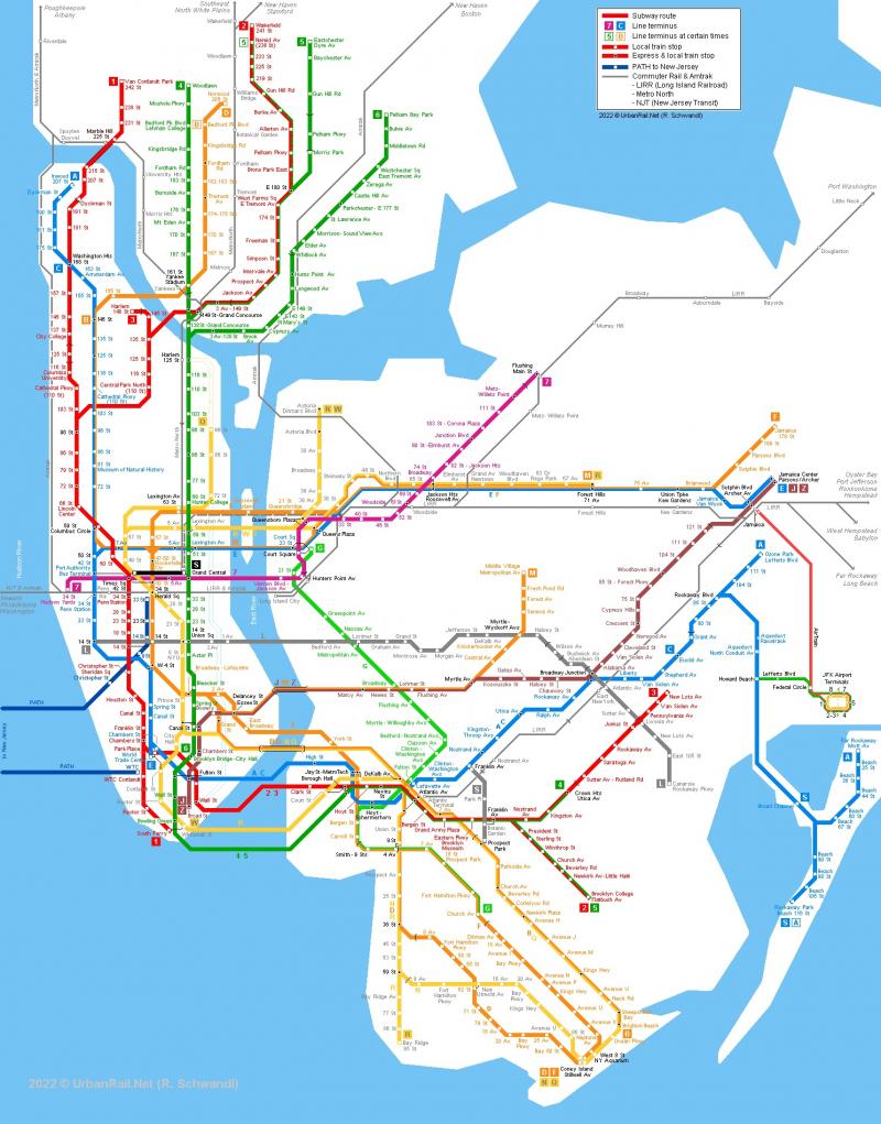 Hệ thống tàu điện ngầm New York, Hoa Kỳ