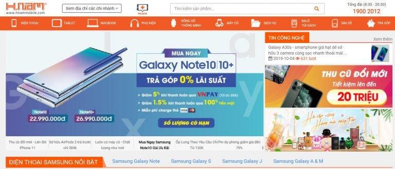 Website mua sắm Smartphone uy tín