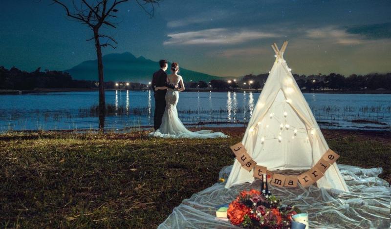 Chụp ảnh cưới ở Hồ Đồng Mô
