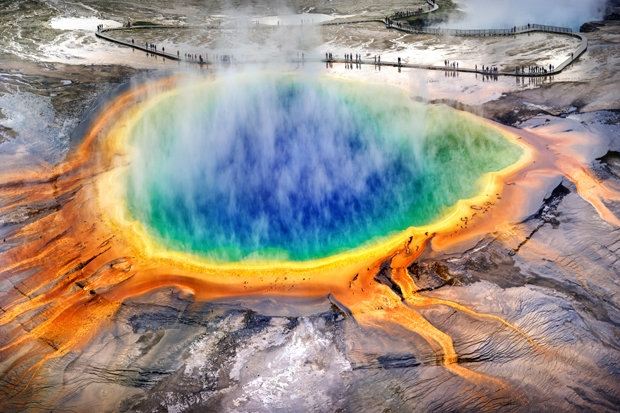 Hồ nước nóng Great Prismatic Spring, Wyoming, Mỹ