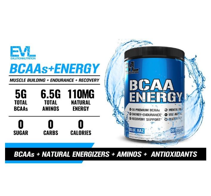 Hỗ trợ phục hồi cơ bắp và tỉnh táo khi luyện tập Evlution Bcaa Energy