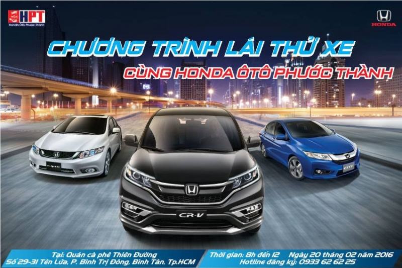 Chương trình lái thử xe cùng Honda Ôtô Phước Thành.