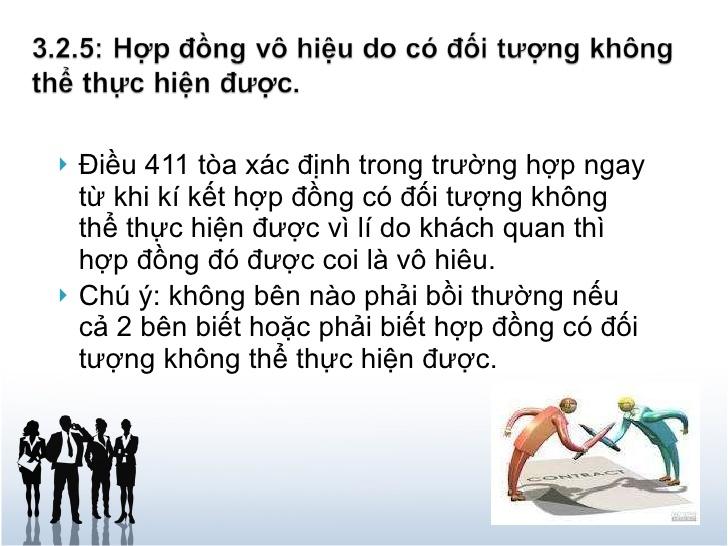 Hợp đồng vô hiệu do có đối tượng không thể thực hiện được (Điều 408 Bộ luật dân sự 2015)