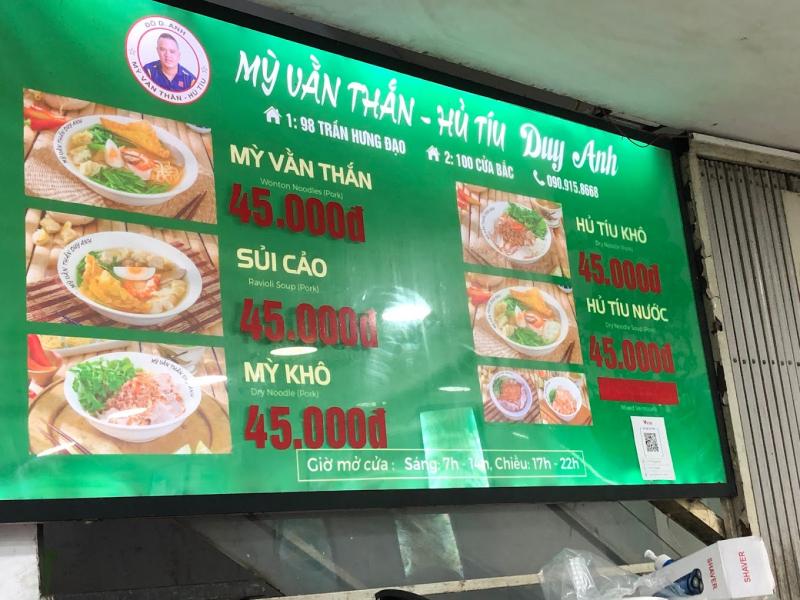 Hủ tíu, mỳ vằn thắn Duy Anh