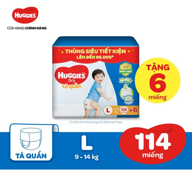 Tã quần Huggies Tràm Trà Tự Nhiên Dry Pants Mega Jumbo