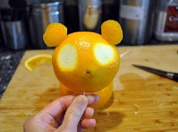 Hướng dẫn làm chú gấu bằng quả cam
