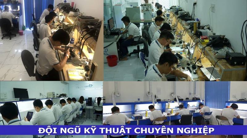 Đội ngũ kỹ thuật viên/ chuyên viên làm việc tại Huy Dũng Mobile