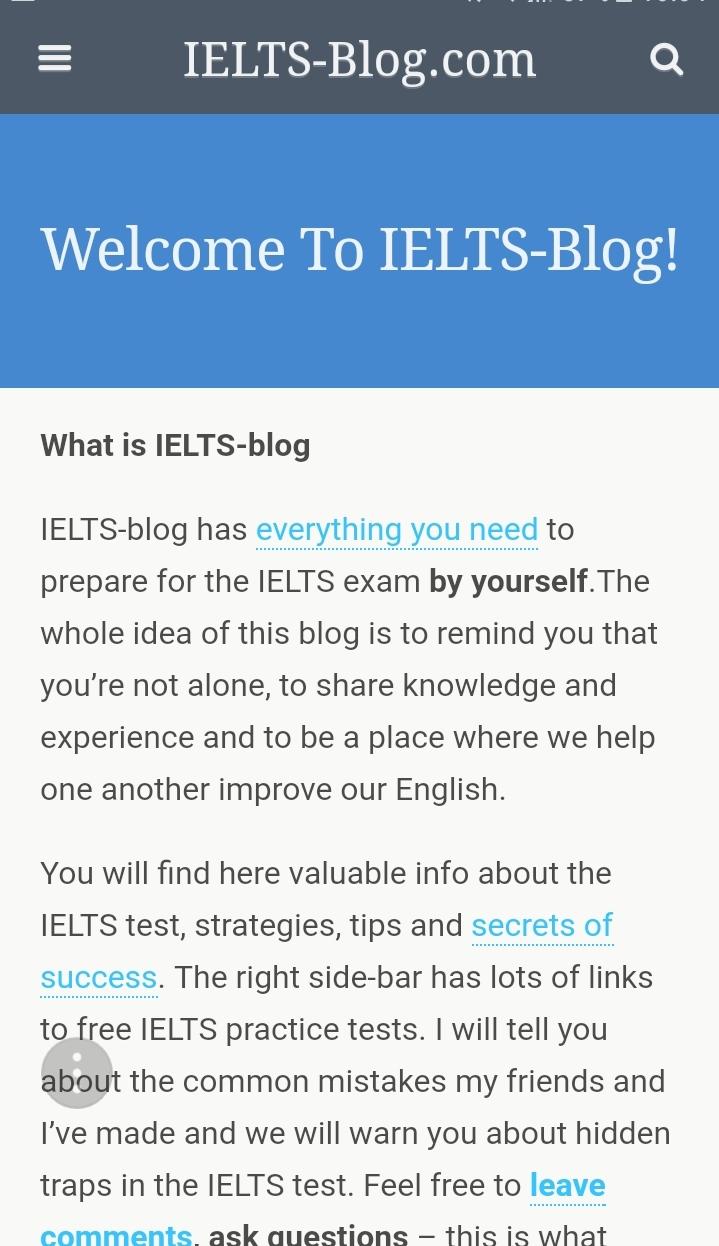 Ielts-blog là website cực kỳ lâu đời và “kinh điển” trong việc hỗ trợ các thí sinh luyện thi IETLS trực tuyến miễn phí trên toàn Thế giới.