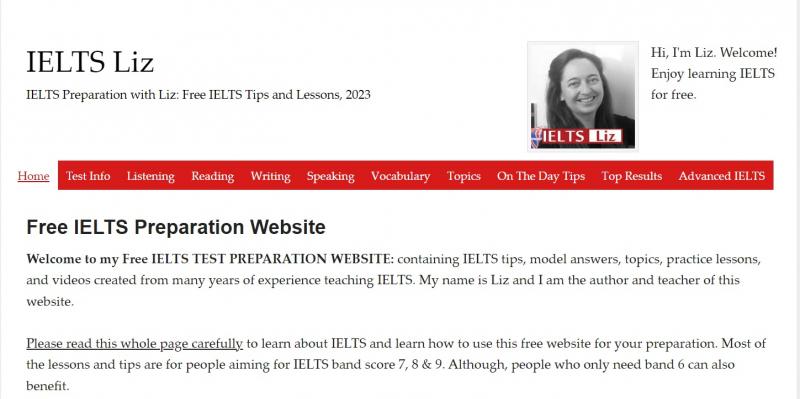 Trang web IELTS Liz