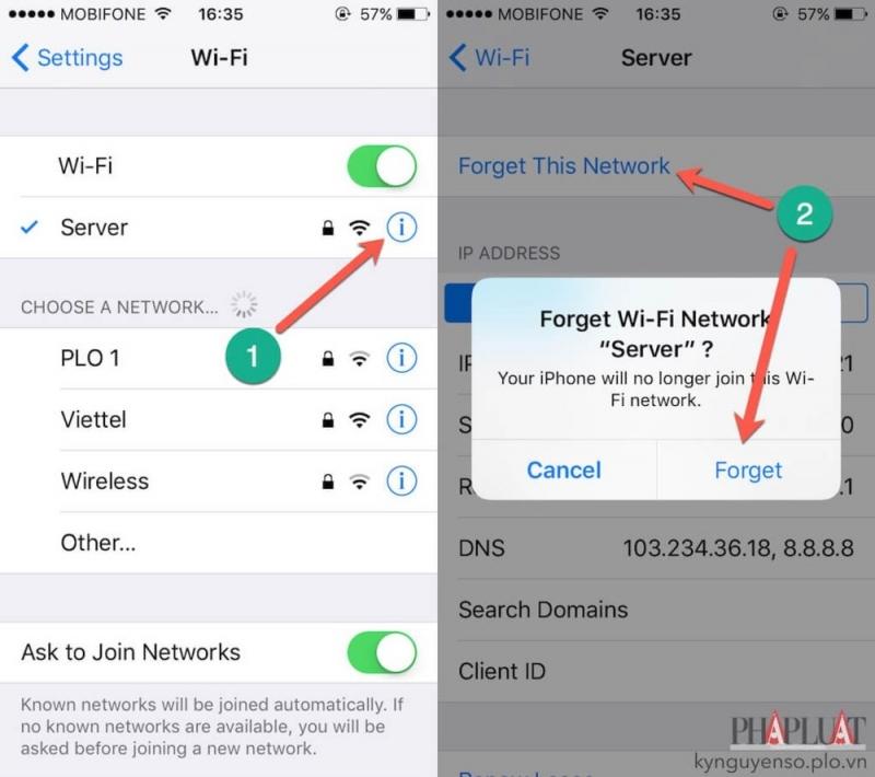 Khắc phục lỗi Iphone không kết nối wifi