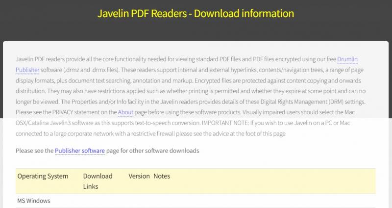 Javelin PDF Readers