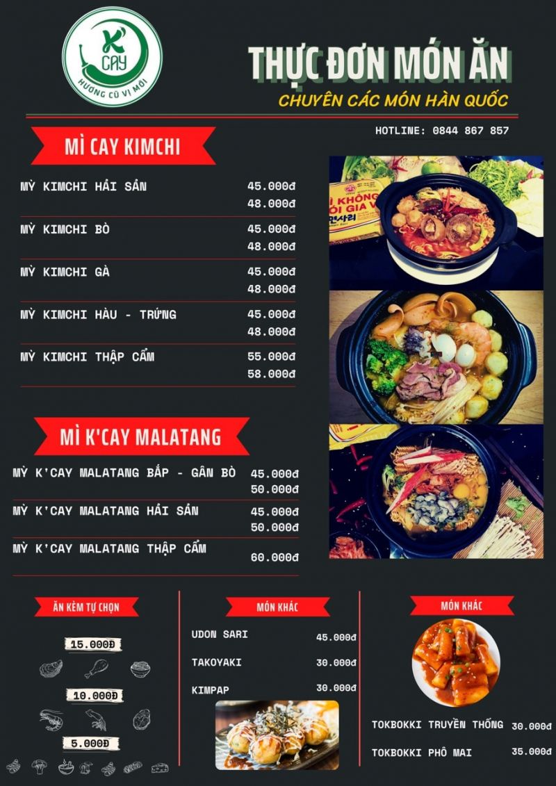 Menu KCAY - Hương cũ vị mới