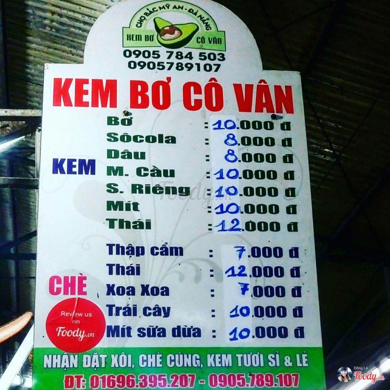 Kem bơ Cô Vân