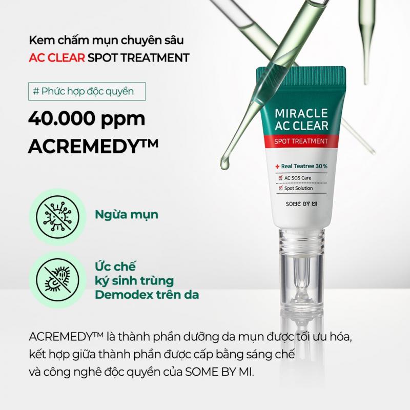 Kem chấm mụn chuyên sâu SOME BY MI cao cấp - Miracle AC Clear Spot Treatment 10g