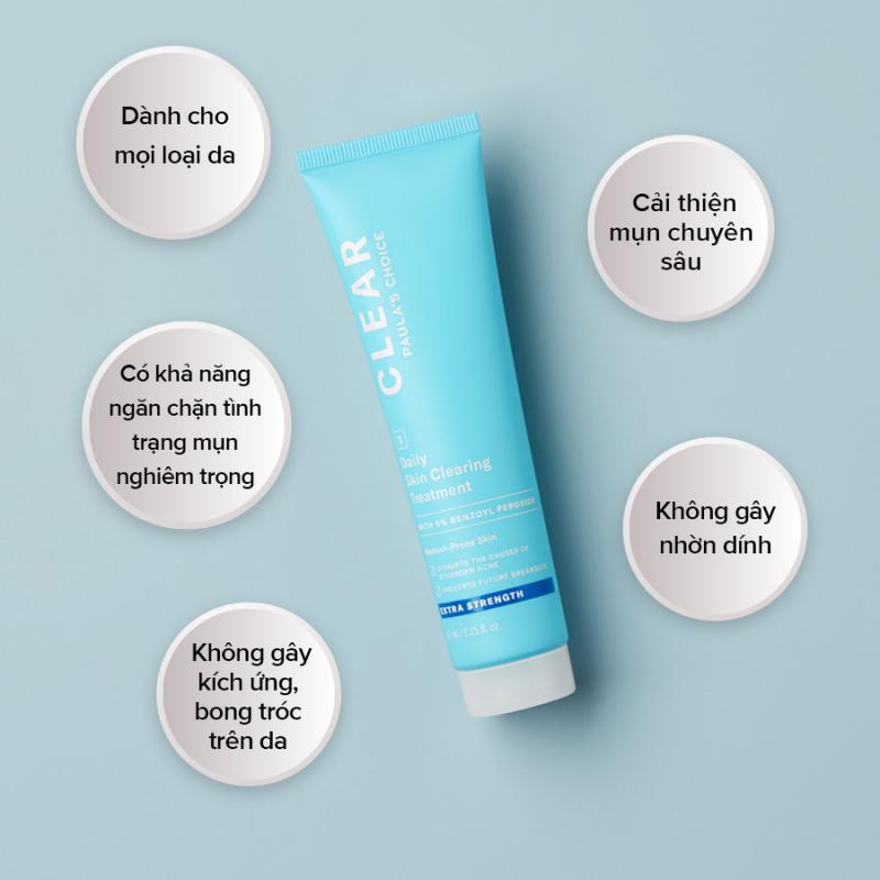 Kem chấm mụn giảm sưng chuyên sâu Paula's Choice Clear Extra Strength Daily Skin 5% Benzoyl Peroxide