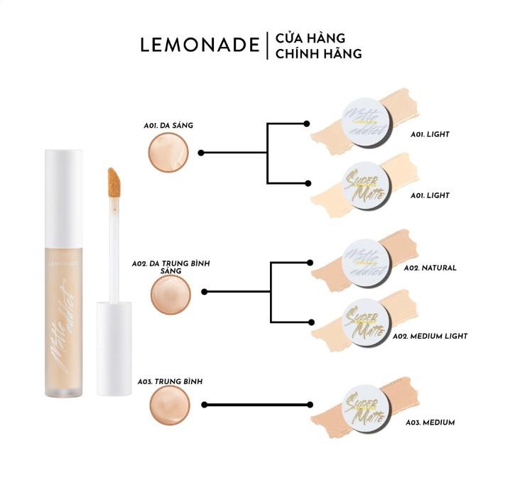 Kem che khuyết điểm kiềm dầu bền màu Lemonade Matte Addict Concealer