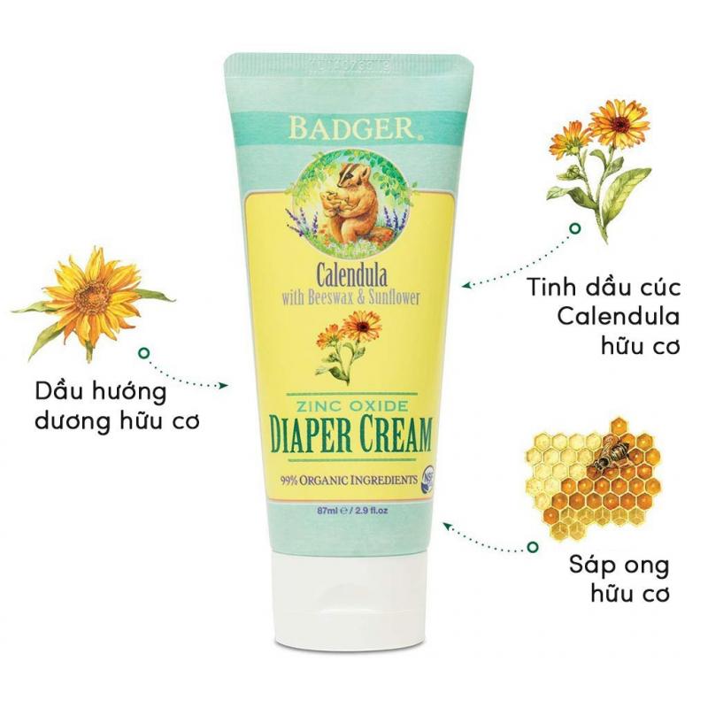 Kem chống hăm tã cho bé Badger Diaper Cream