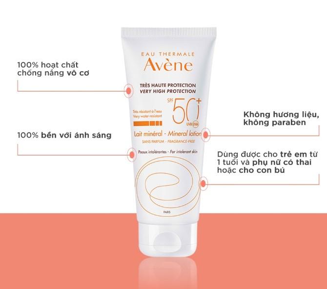 Kem chống nắng Avène Very High Protection Mineral Lotion SPF50+