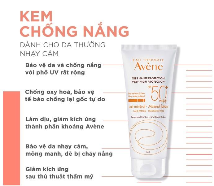 Kem chống nắng Avène Very High Protection Mineral Lotion SPF50+