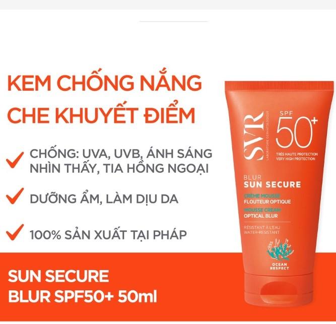 Kem chống nắng che khuyết điểm SVR Sun Secure Blur SPF 50