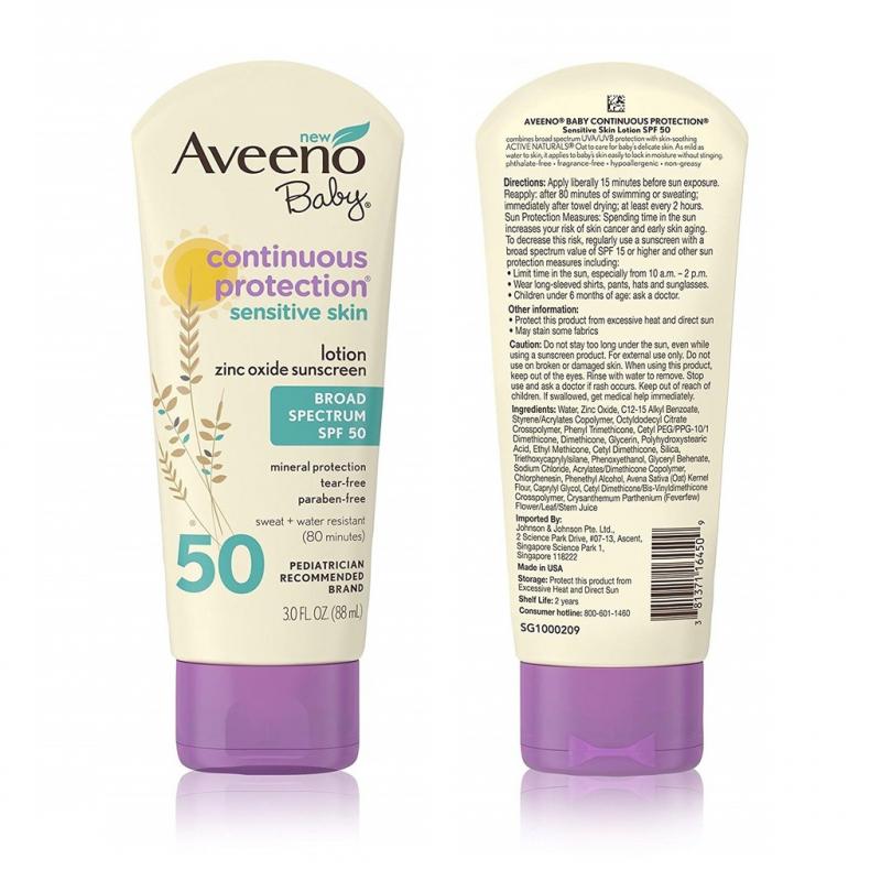 Kem chống nắng cho bé Aveeno Baby Continuous Protection  Sunscreen  Lotion SPF 50