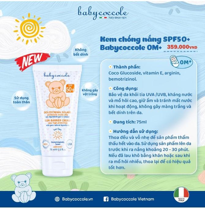 Kem chống nắng cho bé Babycoccole 0M+ SPF 50+