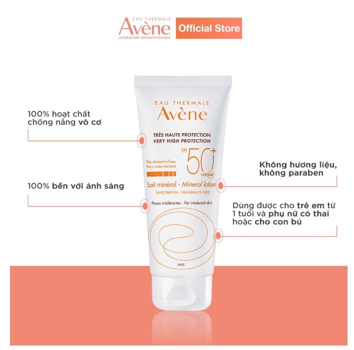 Kem chống nắng cho da thường nhạy cảm AVÈNE Very High Protection Mineral Lotion SPF 50+