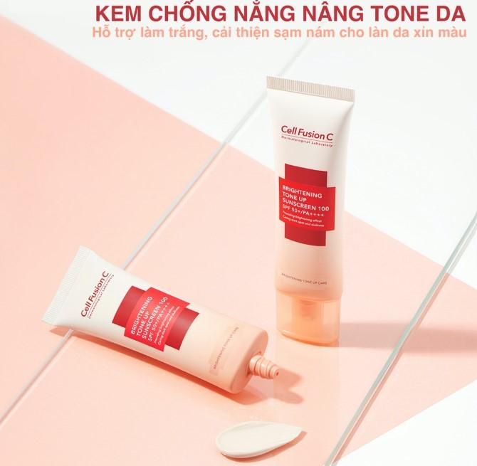 Kem chống nắng dưỡng trắng da Cell Fusion C Toning Sunscreen 100 SPF50+/ PA++++