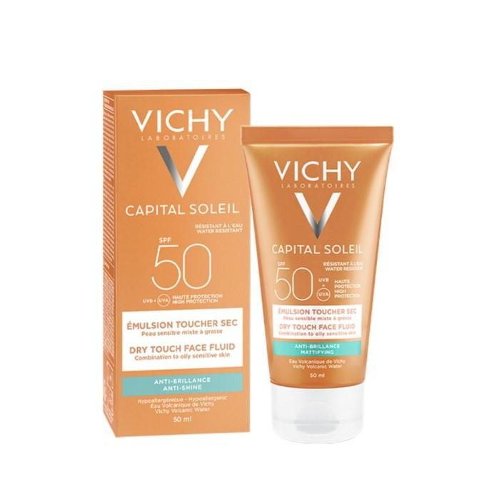 Kem chống nắng không gây nhờn rít, không màu SPF50 Vichy Capital Soleil 50ml