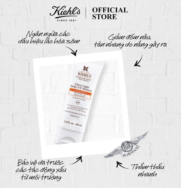 Kem chống nắng Kiehl's Ultra Light Daily UV Defense SPF 50 PA++++ Anti-pollution