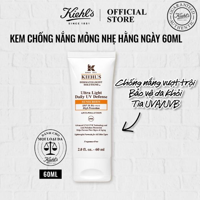 Kem chống nắng Kiehl's Ultra Light Daily UV Defense SPF 50 PA++++ Anti-pollution