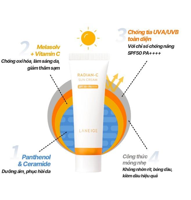 Kem chống nắng Laneige Radian-C Sun Cream SPF 50+ PA++++