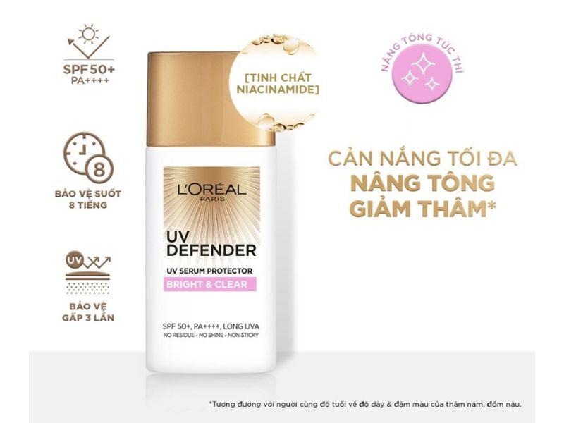 Kem chống nắng L’Oreal Paris UV Defender SPF 50+ PA++++ nâng tông giảm thâm