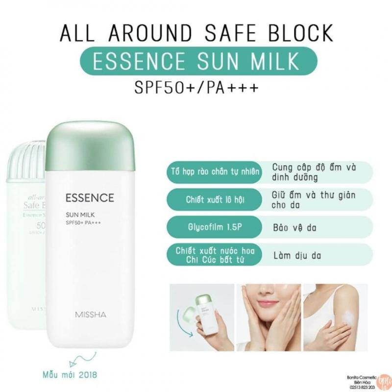 Kem chống nắng Missha Essence Sun Milk SPF50+ PA+++