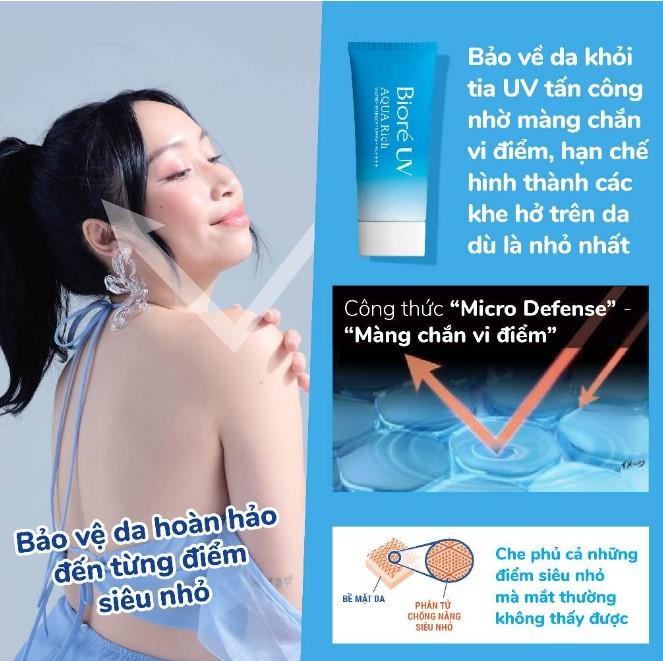 Kem chống nắng nàng nước dưỡng ẩm Bioré UV Aqua Rich Watery Essence SPF50+/PA++++