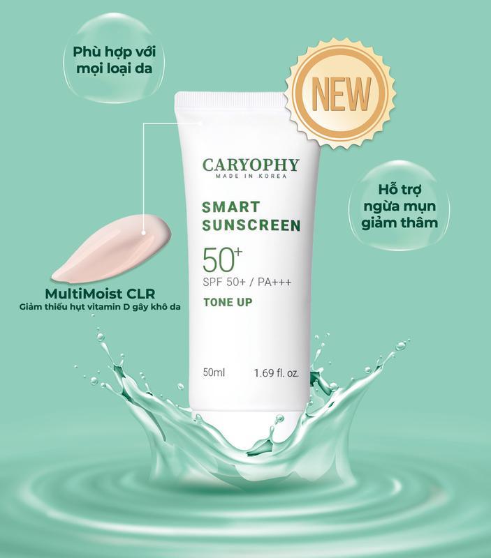 Kem chống nắng thông minh đa chức năng Caryophy Smart Sunscreen Tone Up SPF50+/Pa+++