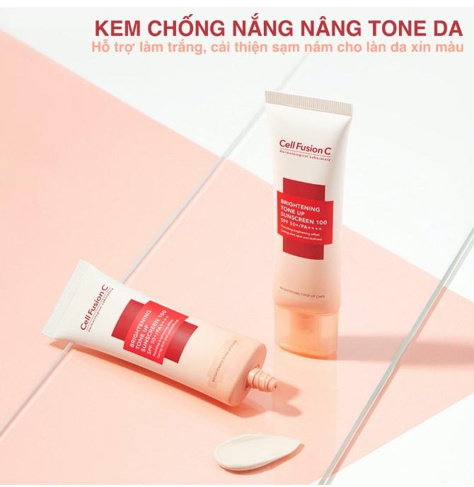 Kem chống nắng nâng tông da Cell Fusion C Toning Sunscreen 100 SPF50+/ PA +++