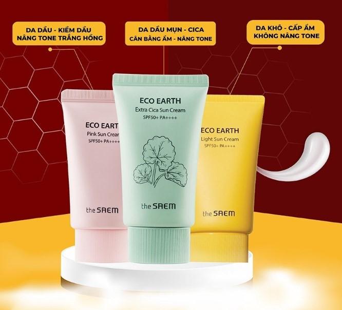 Kem chống nắng ngăn ngừa tia UVA và UVB The Saem Eco Earth Sun Cream