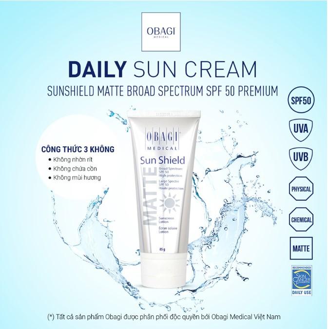 Kem chống nắng Obagi Sun Shield Matte Broad Spectrum Premium SPF 50+